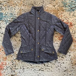 Barbour Flyweight Cavalry Quilted Jacket Navy Blue Size 6